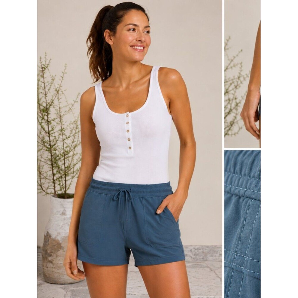 KÜHL Women's Freeflex Pull-On Hiking Shorts Blue Gray XL Lightweight